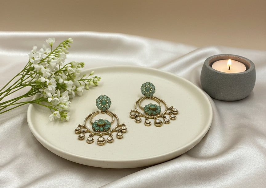 Victorian Gold Plated Polki Dangler